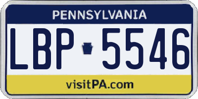 PA license plate LBP5546