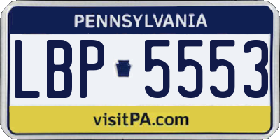 PA license plate LBP5553
