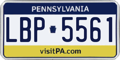 PA license plate LBP5561
