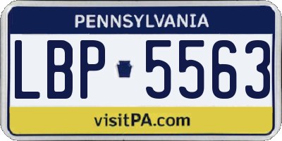 PA license plate LBP5563