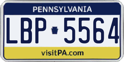 PA license plate LBP5564