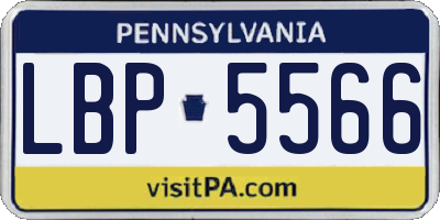 PA license plate LBP5566