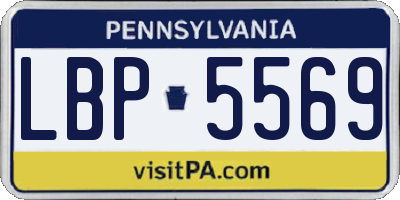 PA license plate LBP5569