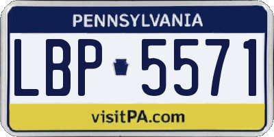 PA license plate LBP5571