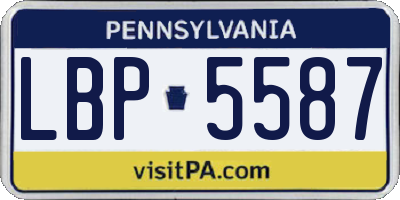 PA license plate LBP5587