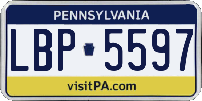 PA license plate LBP5597