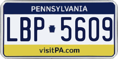 PA license plate LBP5609