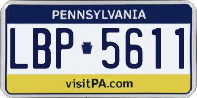 PA license plate LBP5611