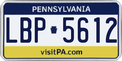 PA license plate LBP5612