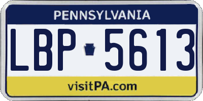 PA license plate LBP5613