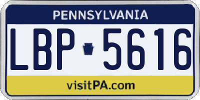 PA license plate LBP5616