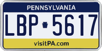 PA license plate LBP5617
