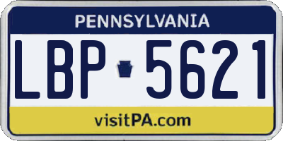 PA license plate LBP5621