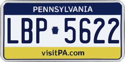 PA license plate LBP5622