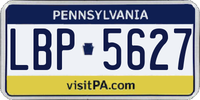 PA license plate LBP5627