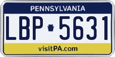 PA license plate LBP5631