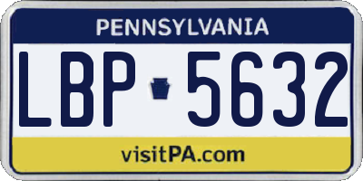 PA license plate LBP5632