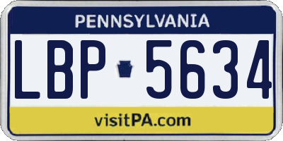 PA license plate LBP5634