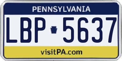 PA license plate LBP5637