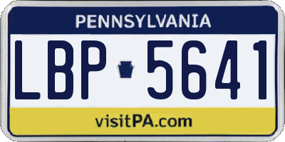 PA license plate LBP5641