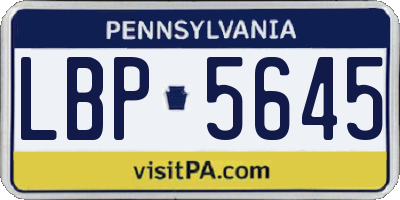 PA license plate LBP5645