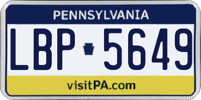 PA license plate LBP5649