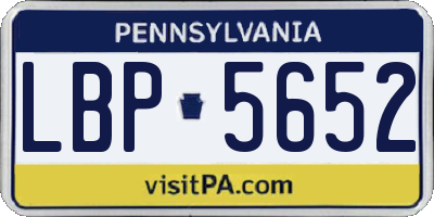 PA license plate LBP5652