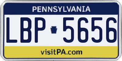 PA license plate LBP5656