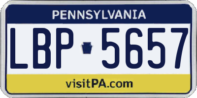 PA license plate LBP5657