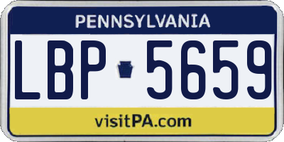 PA license plate LBP5659