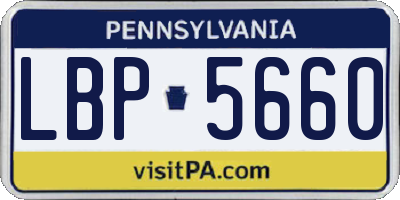 PA license plate LBP5660
