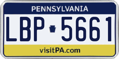 PA license plate LBP5661