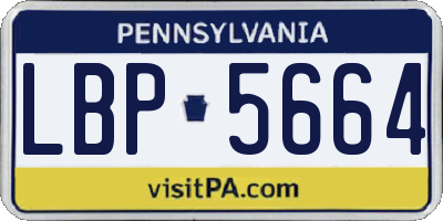PA license plate LBP5664
