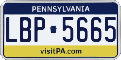 PA license plate LBP5665