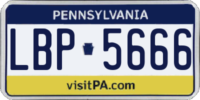 PA license plate LBP5666