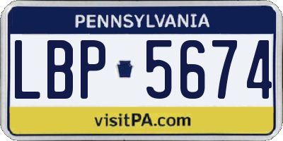 PA license plate LBP5674
