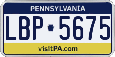 PA license plate LBP5675