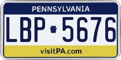 PA license plate LBP5676