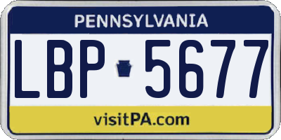 PA license plate LBP5677