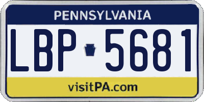 PA license plate LBP5681