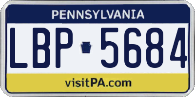 PA license plate LBP5684
