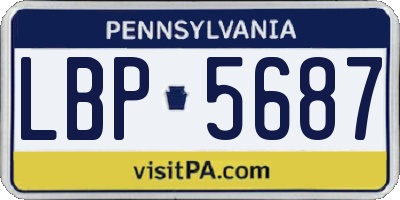 PA license plate LBP5687