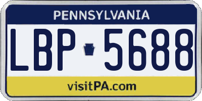 PA license plate LBP5688