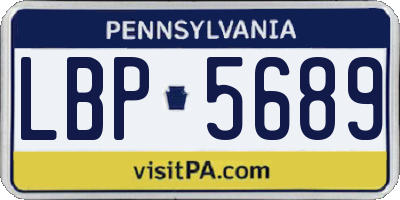 PA license plate LBP5689