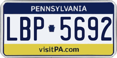 PA license plate LBP5692