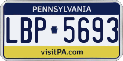 PA license plate LBP5693