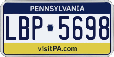 PA license plate LBP5698