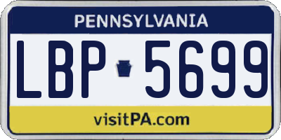 PA license plate LBP5699