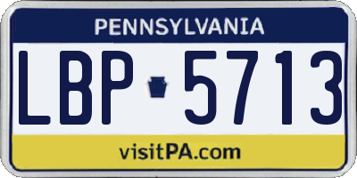 PA license plate LBP5713