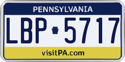 PA license plate LBP5717